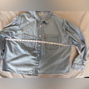 Levi's Light Blue Denim Oversized Button-Up Shirt